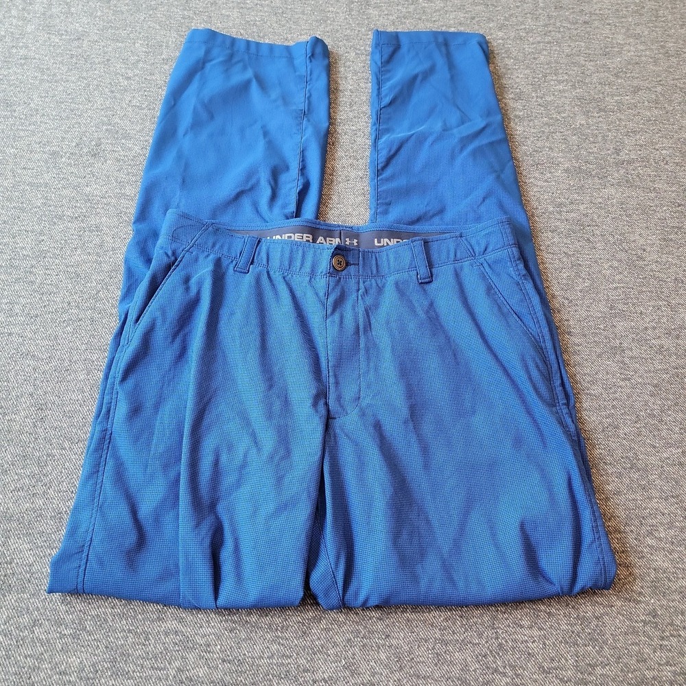 Under Armour Pants Men's 32x36 Blue Black Houndstooth Golf Stretch Performance‎